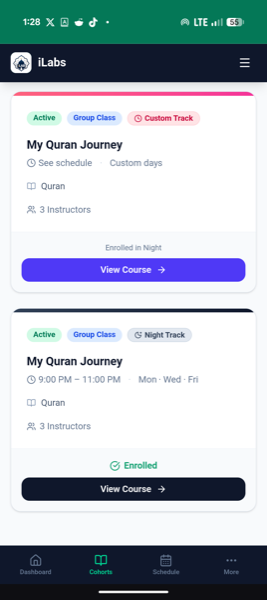 iLab on mobile — Courses